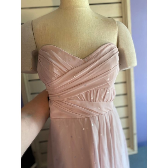 Express womens dress size 12 pink chiffon wrap sequin lined mini prom dance nwt - Picture 6 of 11